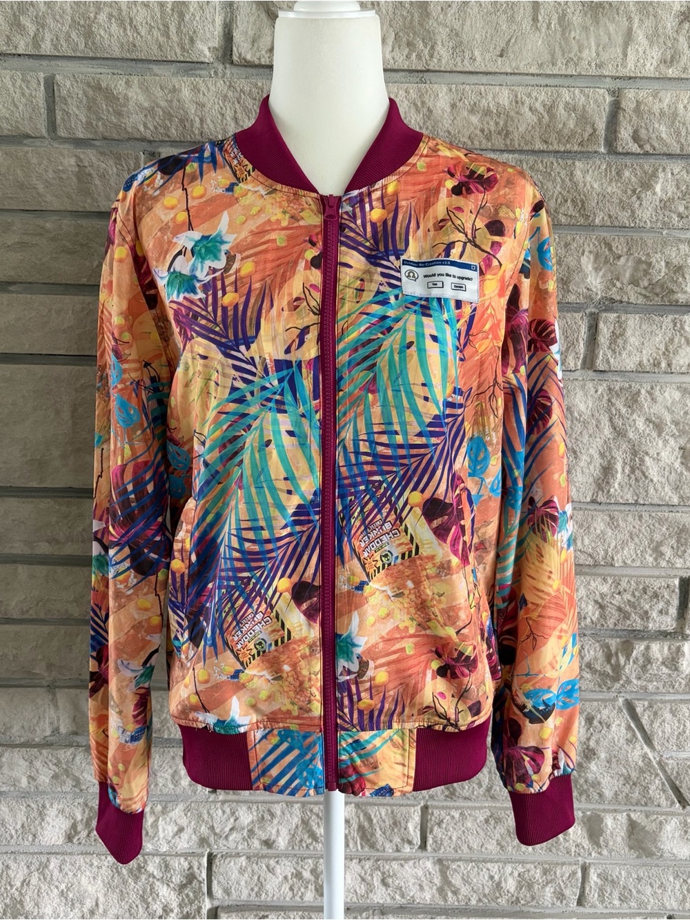 Meow Wolf Omega Mart Floral Tropical Print Bomber Jacket - Multicolor